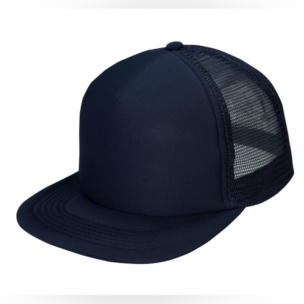 Mesh foam Trucker Hat Solid Black one size fits most